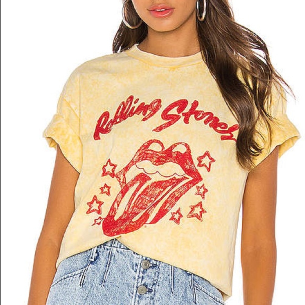 Daydreamer Rolling Stones Star Tongue in Dijon Yellow